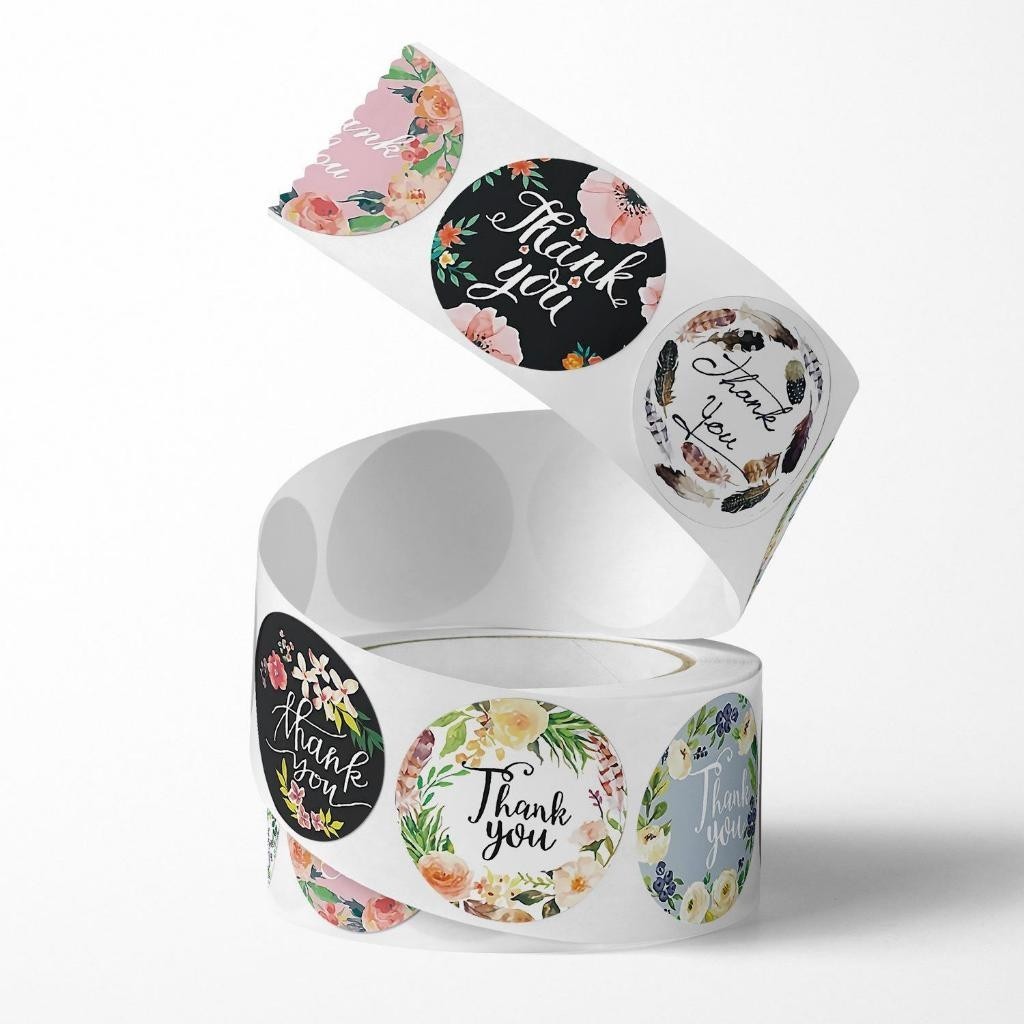 

cover shoop - COD Sticker Thank You 500 pcs/stiker terima kasih Warna Self Adhesive Seal Label Roll Sticker thank you besar