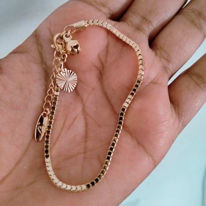 Gelang Rantai Tangan Milano Kaca - Emas22k