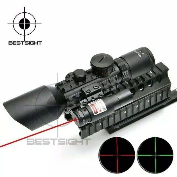 Teleskop M9 (3-10X42E) + Red Laser Dot & Reticle Lamp ORIGINAL