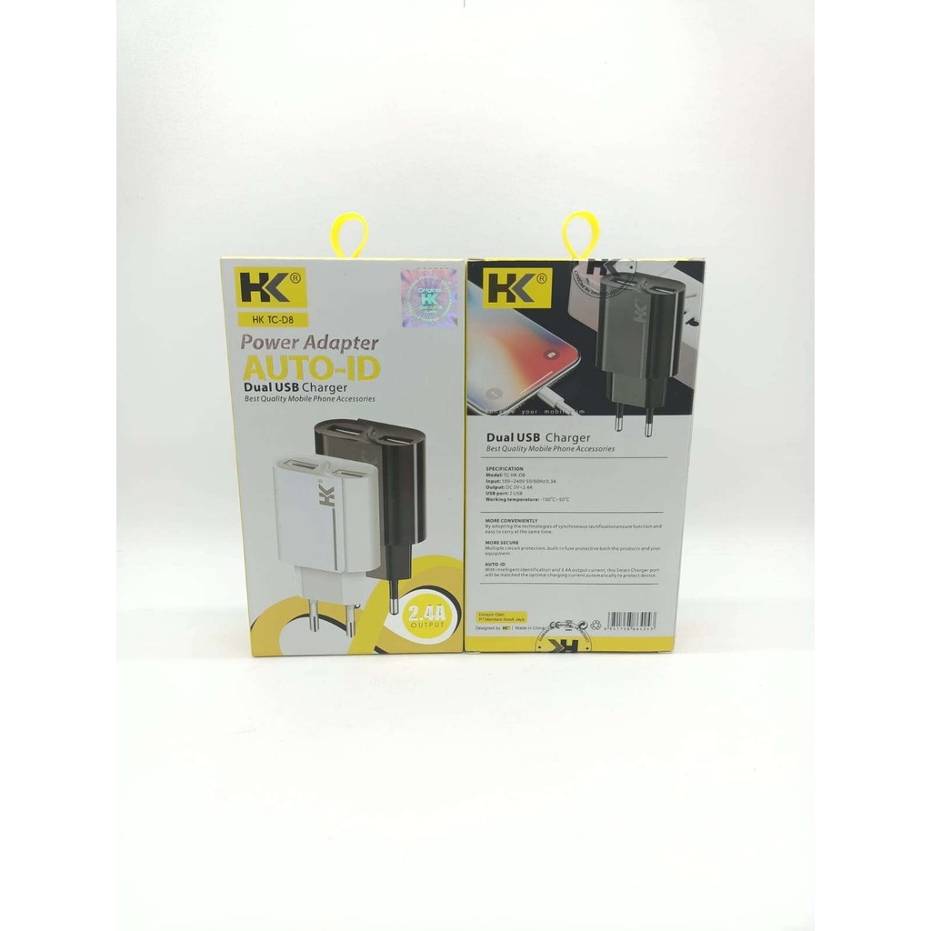 CHARGER / TC HK D8 2.4 A WITH 2 PORT USB FOR MICRO & TYPE C