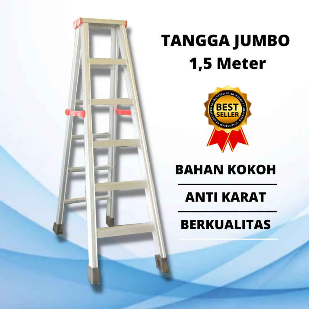 TANGGA LIPAT ALUMINIUM 1,5M/TANGGA MURAH/TANGGA LIPAT Aluminium Original terbaik Tangga Lipat 1,5 Me