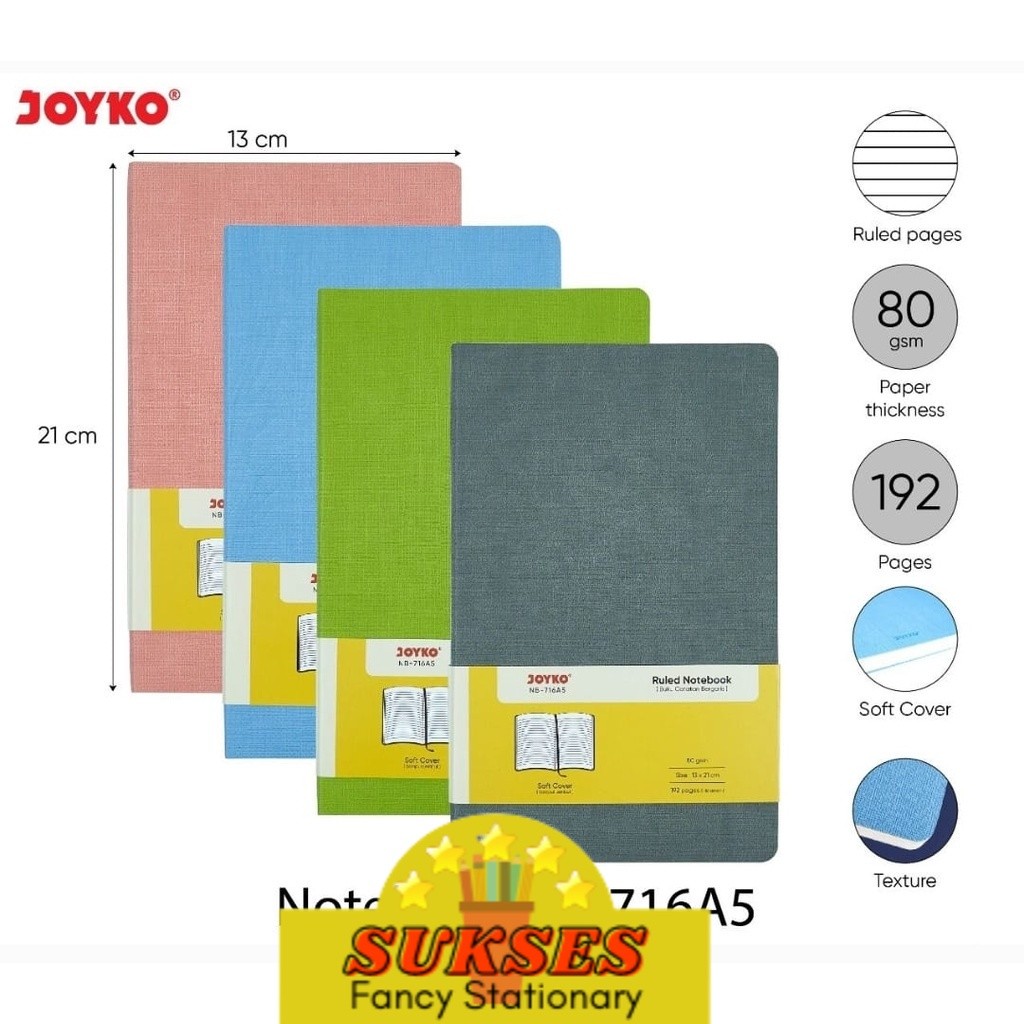 

Buku Tulis Catatan Bergaris Ruled Notebook Joyko Nb-716 A5