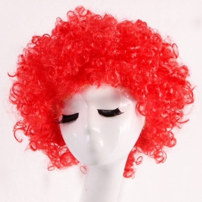 ✨WY.SY✨ -TERBARU Wig rambut kribo pria / wanita wig pesta wig Halloween - Merah