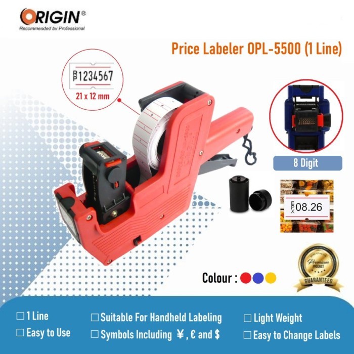 

Price Labeller / Alat Label Harga Origin OPL-5500 / 8 Digits