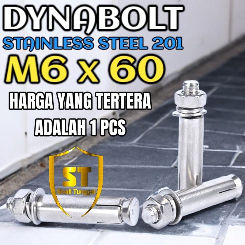 DYNABOLT SS 201 M6×60 - DINABOLT - ANCHOR BOLT STAINLESS