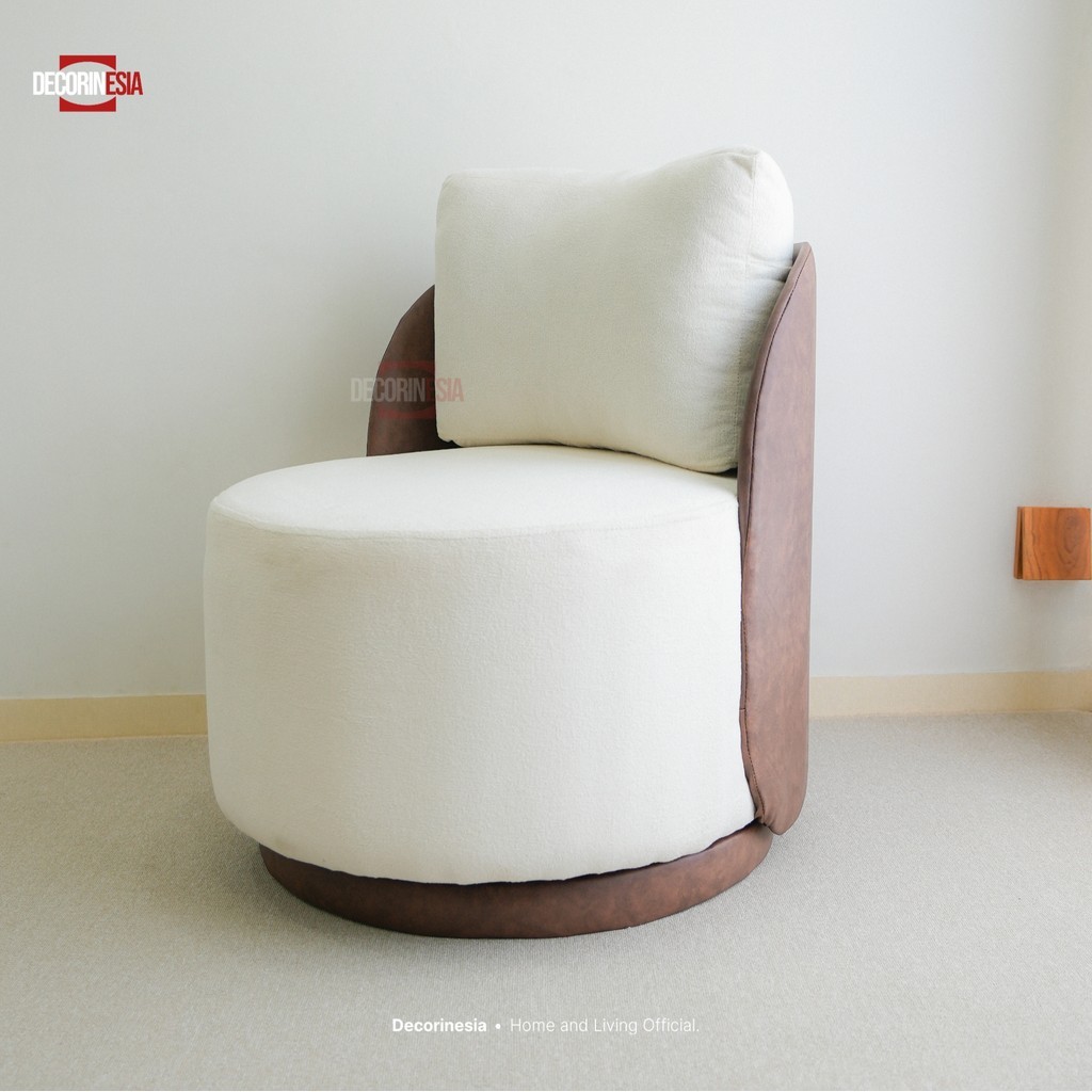 Decorinesia Sofa Minimalis Ruang Tamu Swifel 360 1 Seater Roman Bahan Water Repellant