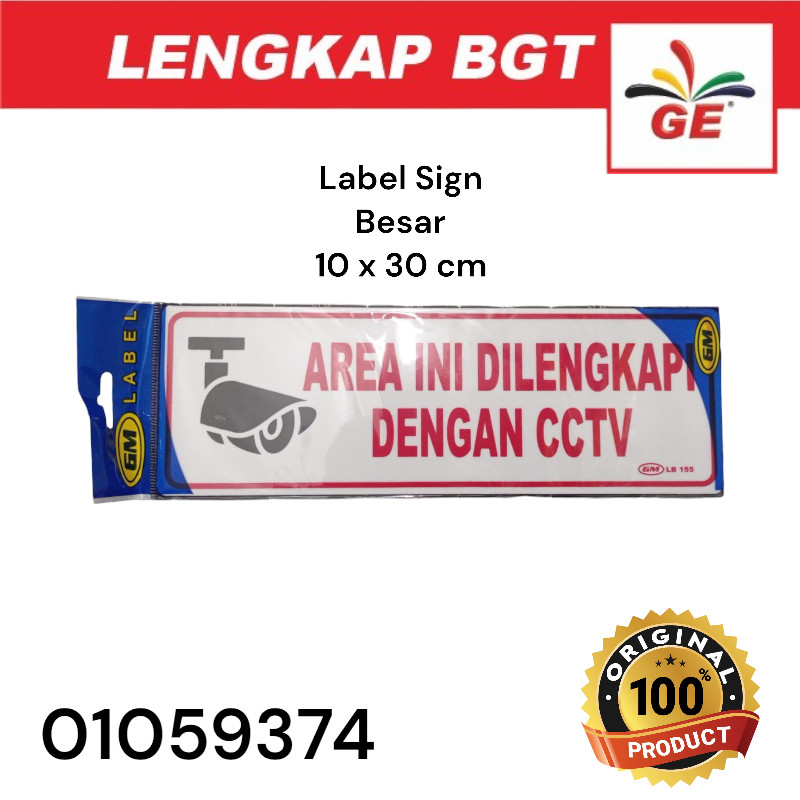 

GM Label Sign "AREA INI DILENGKAPI DENGAN CCTV" Besar - 01059374