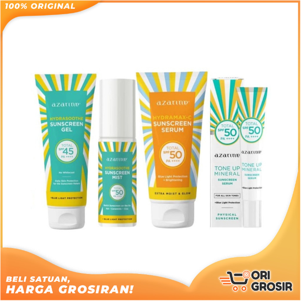 ORI Grosir AZARINE Hydrasoothe Sunscreen Gel SPF45 PA++++ | Azarine Sun Screen Tabir Surya Cream | A