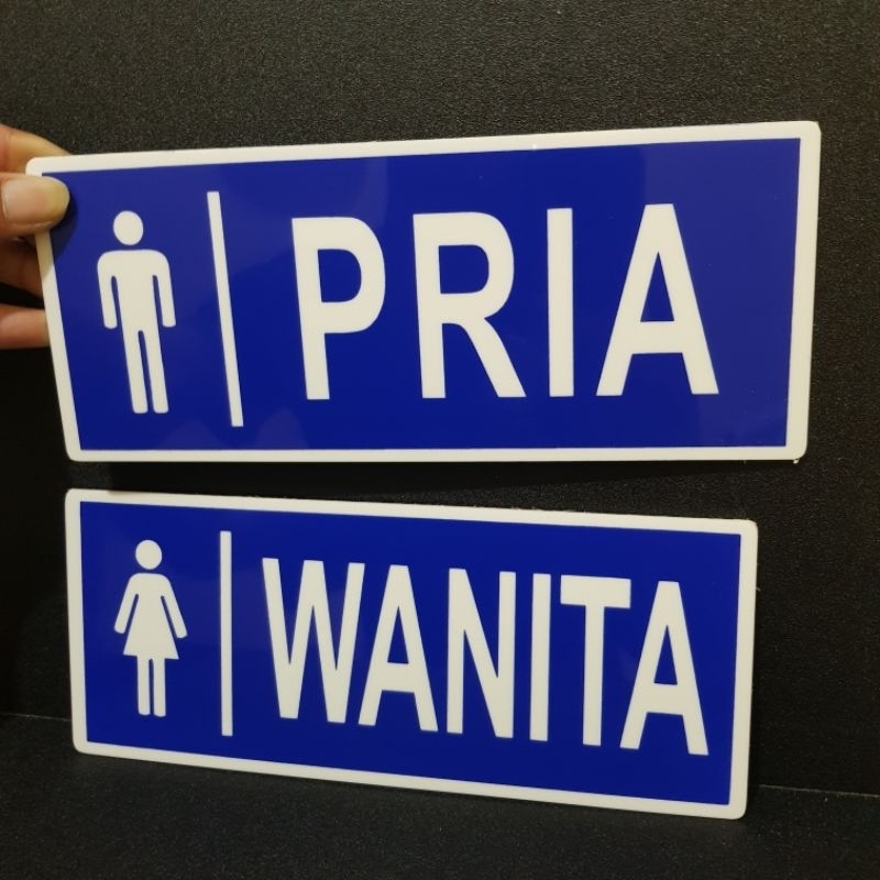 

Papan tanda akrilik TOILET PRIA & WANITA / Sign acrylic Toilet sepasang / Papan tanda petunjuk toilet laki laki perempuan