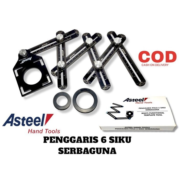 

ASTEEL penggaris keramik granit 6 siku sudut lipat mutifungsi template BNDG