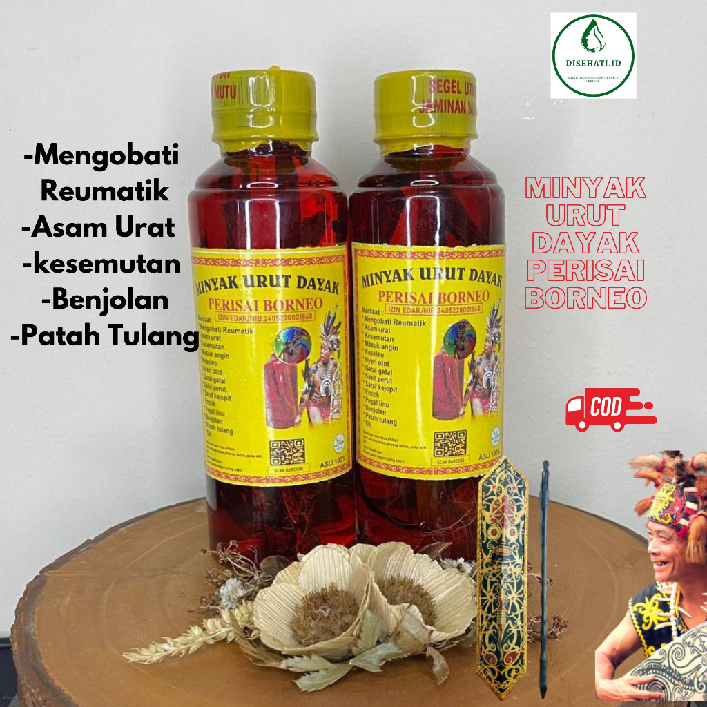 

Minyak Urut Dayak Perisai Borneo Atasi Keseleo, Reumatik, Nyeri Otot, Gatal- gatal dan Asam Urat 250ml By - Koko.Herbal21