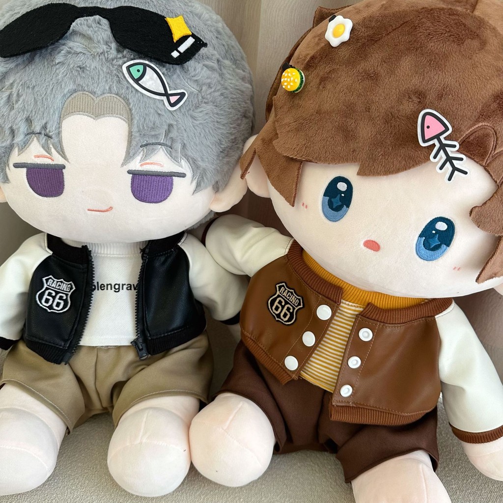 40cm Cotton Doll Clothes Sitting Posture Doll Handsome Leather Suit 40cm Plush Doll Replacement Clot