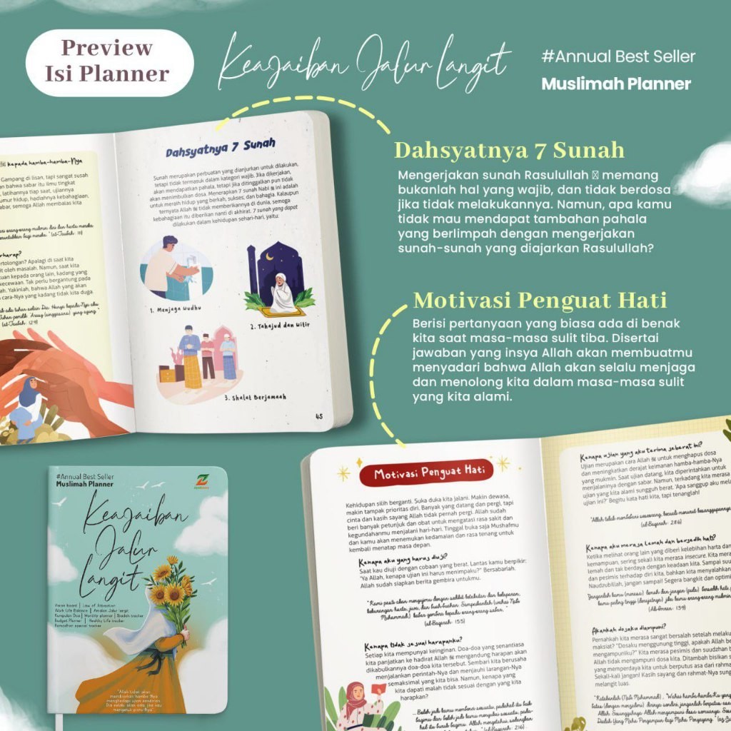 

[Whispers] buku journal journaling jurnal muslimah monthly weekly planner book keajaiban jalur