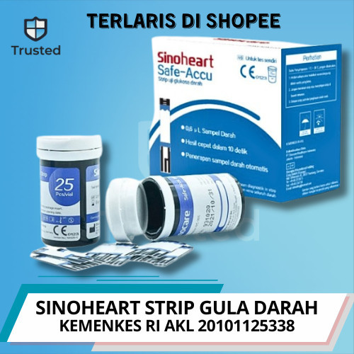 Sinoheart Strip Gula Darah Safe-Accu Strip Uji Gula Darah Sinoheart