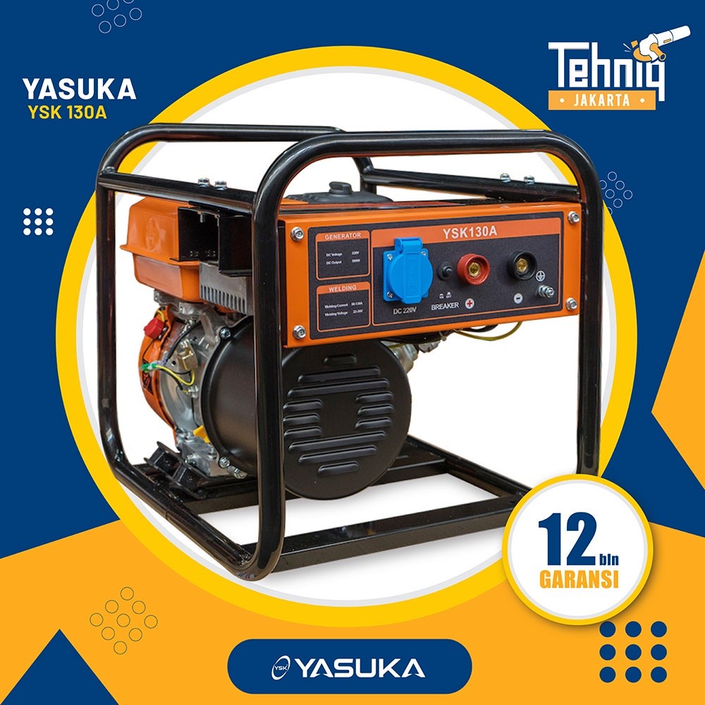 SPESIAL PROMO promo spesial Mesin Las / Trafo Las + Generator Genset Listrik YASUKA YSK 130A Bensin