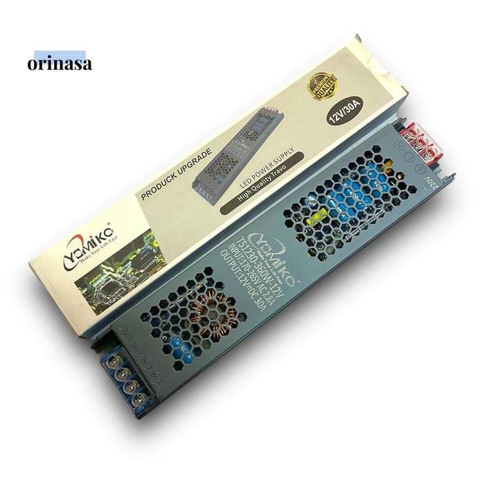 Adaptor Trafo Yomiko LED Power Supply Slim 12V 30A 30 Ampere