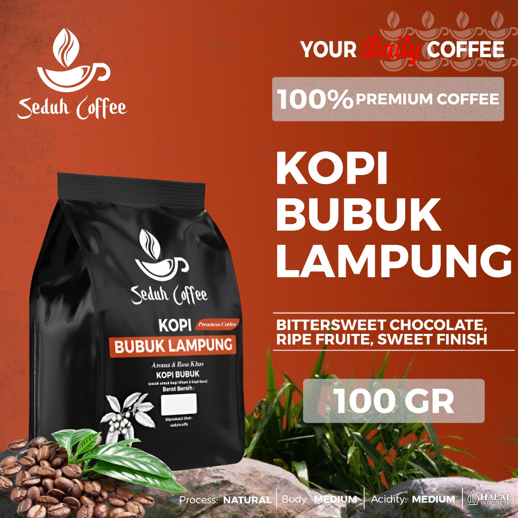 

Ready SEDUH- Bubuk Kopi Bubuk Lampung Aroma & Flavour Khas 100gr