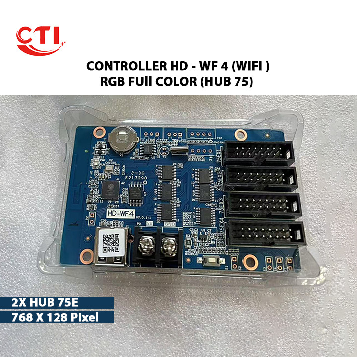 Controller Huidu HD-WF4 Wifi RGB Full Color Panel Module Modul LED P10 Running Text HD-W62-75