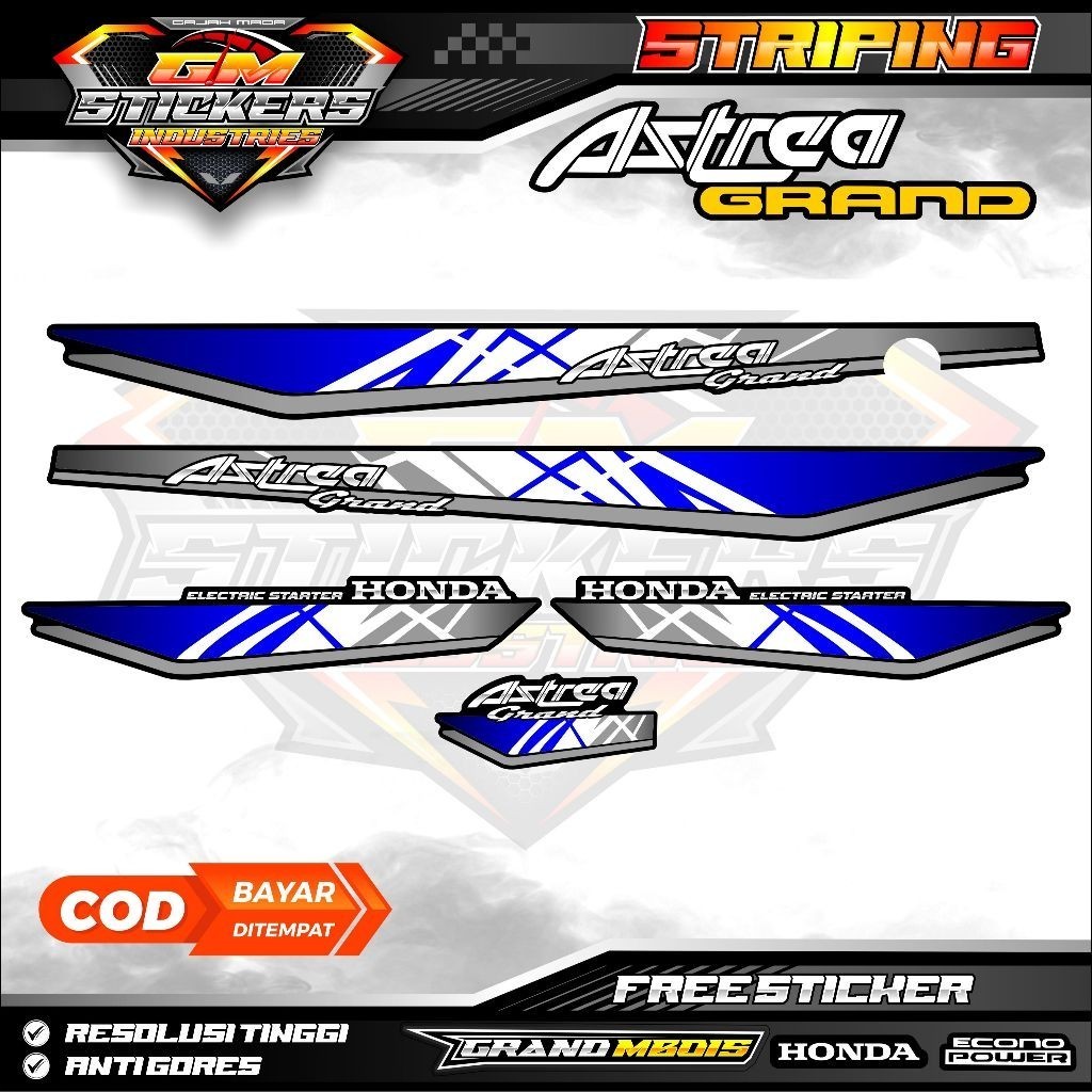 Striping Variasi Honda Astrea Grand Bulus Original Custom 1993 93 94 K92