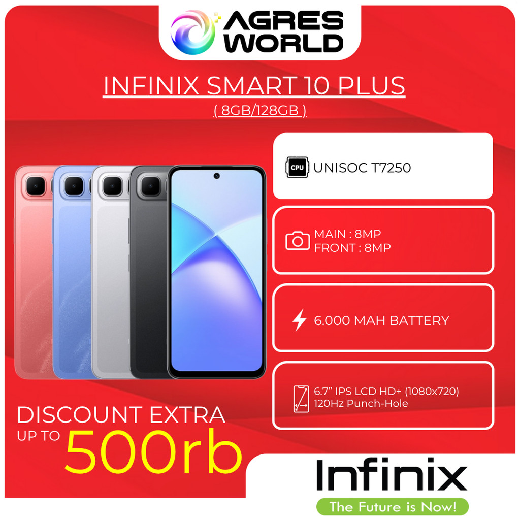 INFINIX Smart 10 Plus 8/128 GB NFC Original Garansi Resmi Official Store Handphone Ori