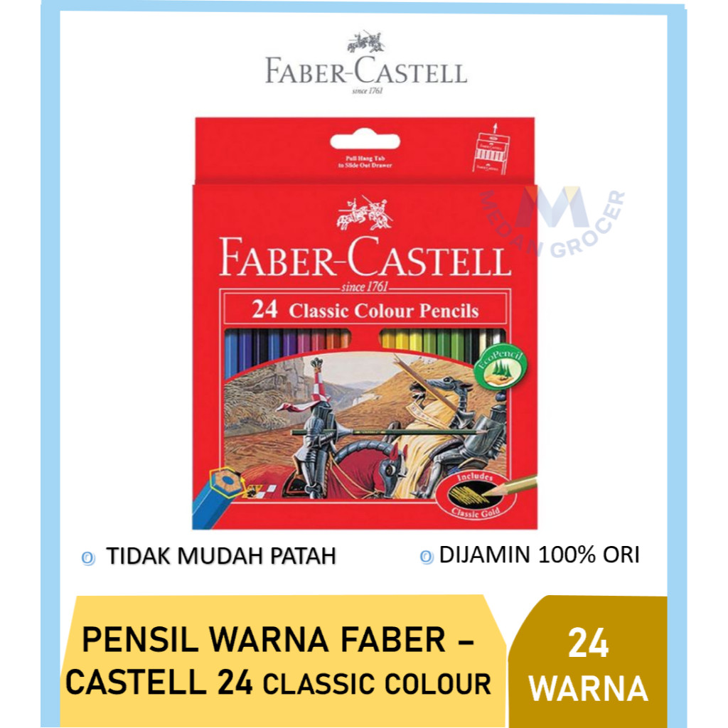 

Pensil warna PANJANG klir kayu FABER CASTELL 24 warnaCO