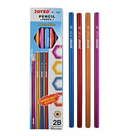 

[TOSERBAEMAK] - Pensil / Pencil 2B Joyko P-107 - 1 box 12 pcs - Metallic Color