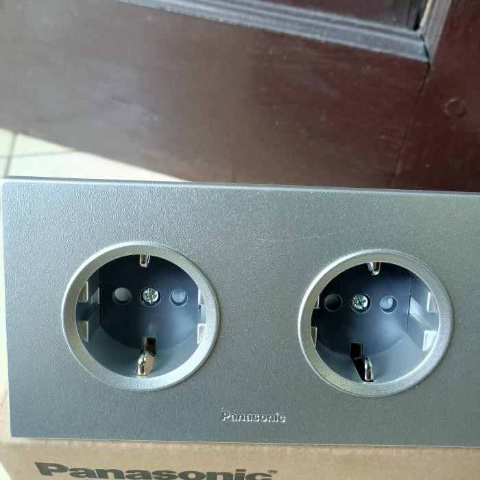 Stop Kontak Double /2 Gang Silver Panasonic