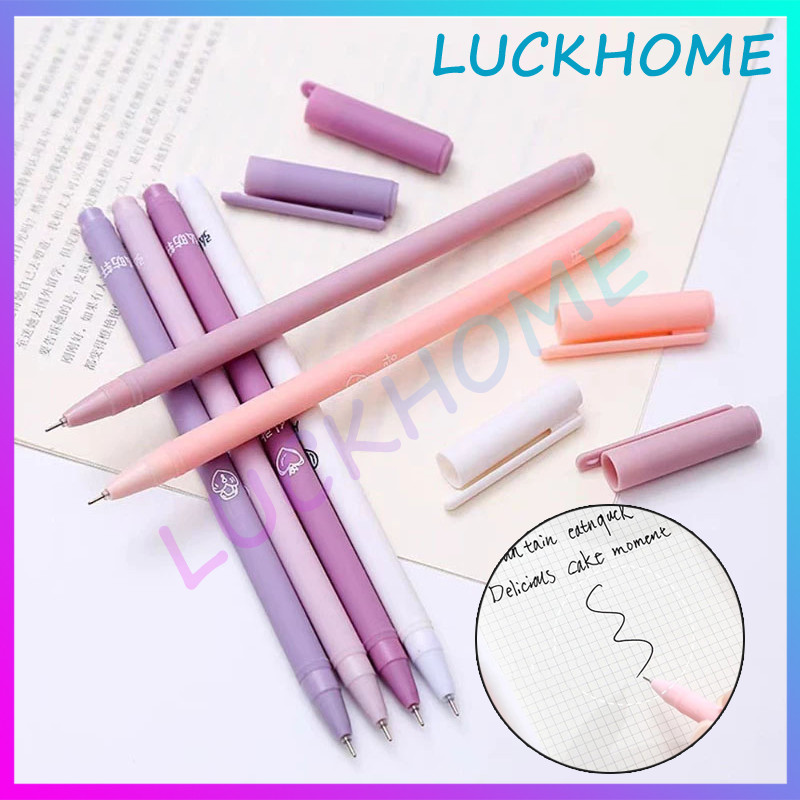 

1 Set 6Pcs 0.5mm Pena Gel Estetika Morandi 0.5mm Pen Gel Aesthetic Pena Gel Set Morandi Color Bolpoint Tinta Gel Cair 6 Pcs Pulpen Tabung Jarum Warna Hitam