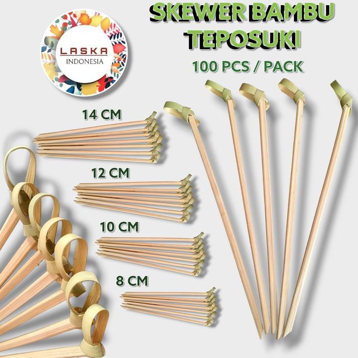 Skewer bambu cocktail Teposuki Semua ukuran-Bamboo Skewer ,tusuk pita - 8 [terlaris]