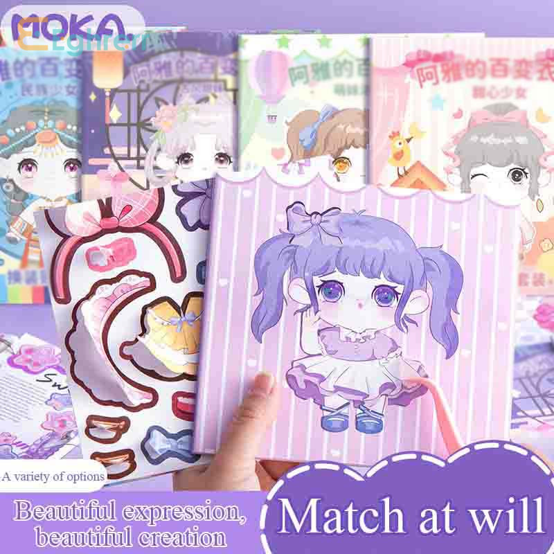 

Eeghrerr Children Puzzle Toy Girl Heart Princess Stickers Antique Doll Stickers Cross-dressing