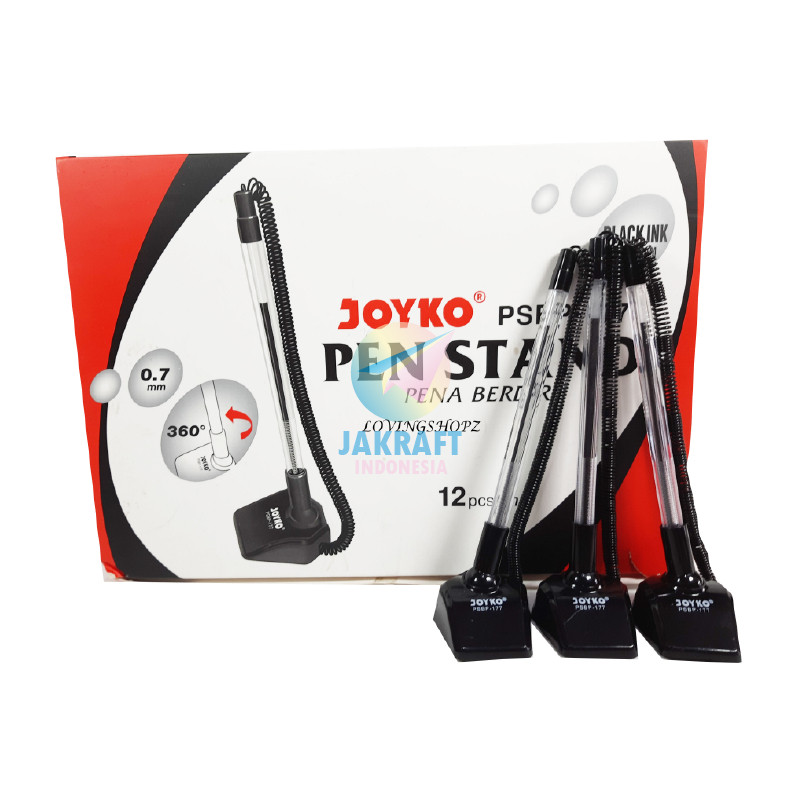 

(12 Pcs) GROSIR Pulpen Bolpen Meja Berdiri JOYKO PSBP-177 Tebal 0.7 mm Pen Stand Ballpoint Anti Macet | PACK