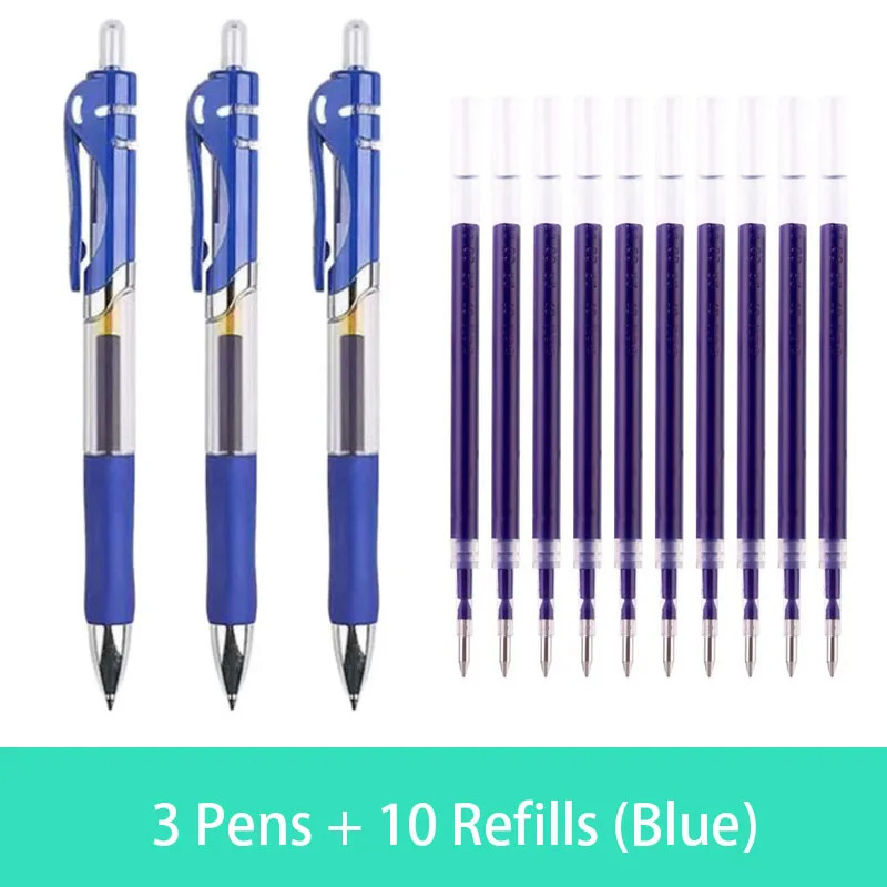 

Roise Retractable Gel Pens Set Black/Red/Blue Ink Ballpoint for Writing Refills Office Accessories School Supplies Stationery
