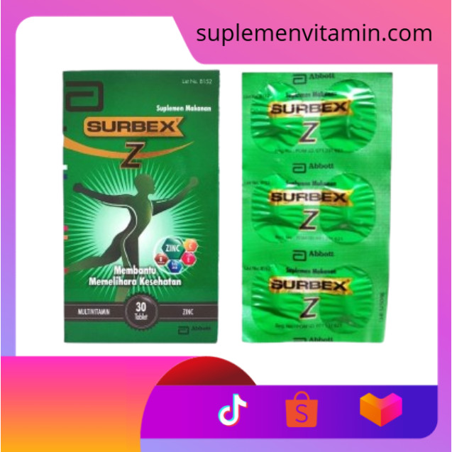 Surbex Z Suplemen Vitamin Original Abbott - Box isi 30 Tablet