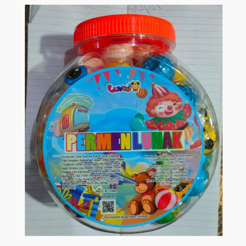 

Permen jely Lunak Per Toples 50pc