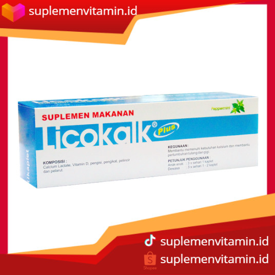 

Licokalk plus 1 box isi 100 tab Original terbaru