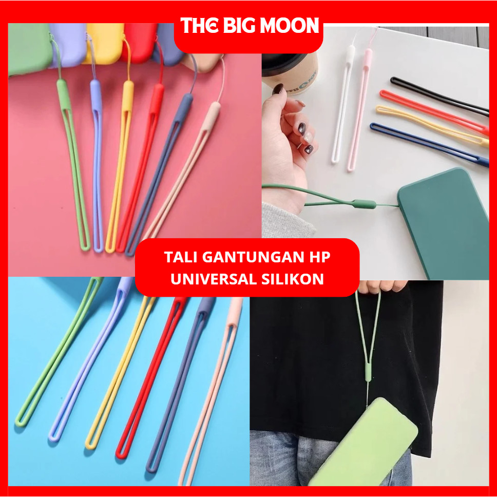 Tali Gantungan HP Silikon Lembut Universal | Lanyard Leher Gantungan Ponsel Bahan Lentur | Strap Gan
