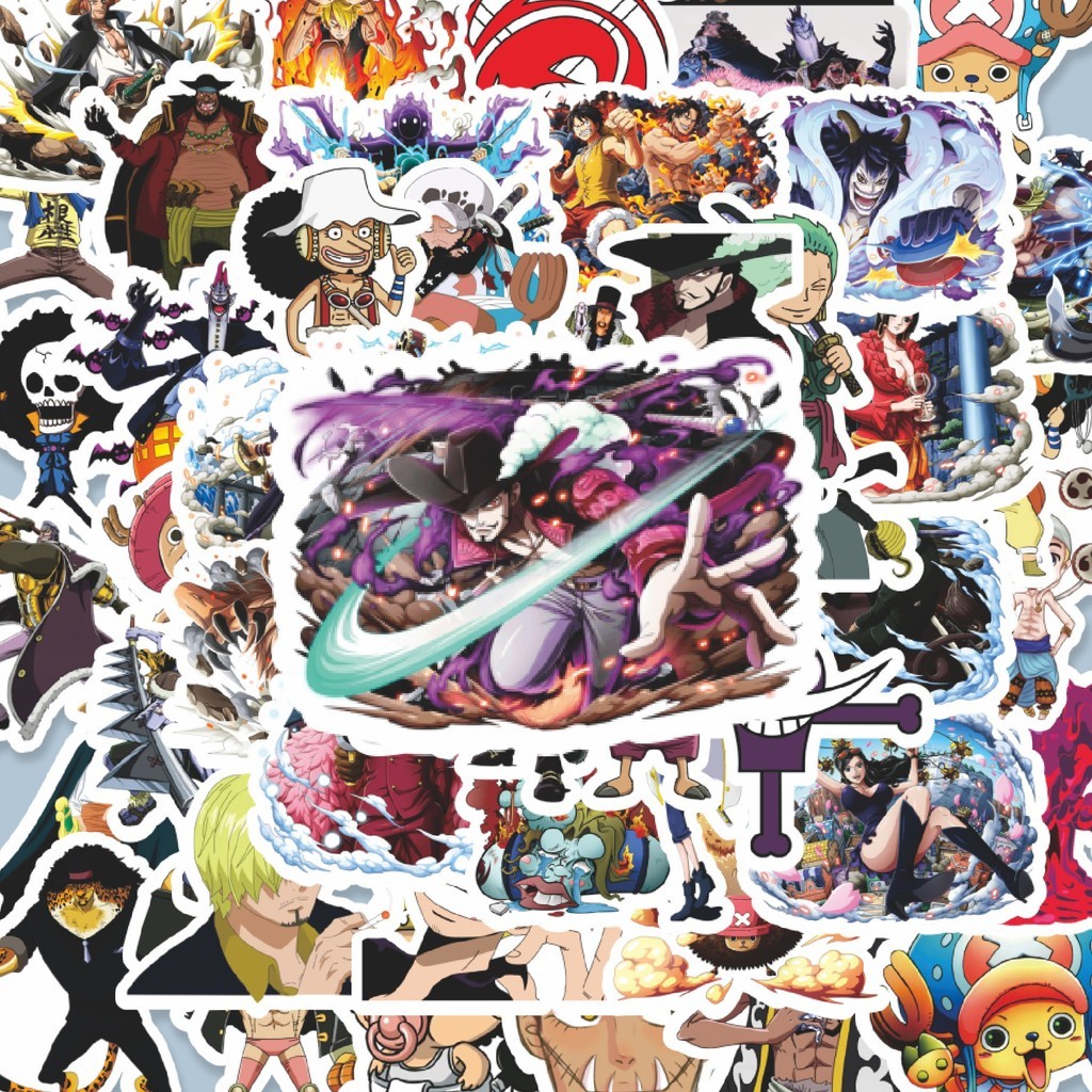 

100PCS Lucu Stiker Anime One Piece Stiker Aesthetic Stiker Anti Air Stikers Berperekat Waterproof sticker decal buat Motor Helm Buku Journal Koper Casing HP Laptop Botol Minum Hadiah anak