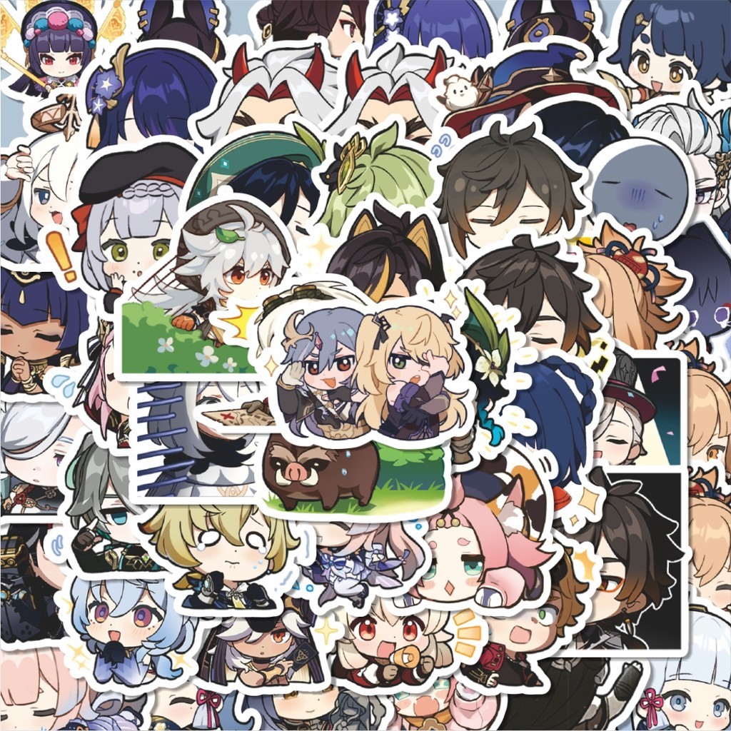

100PCS Lucu Stiker Anime Genshin Impact Versi 5 Stiker Aesthetic Stiker Anti Air Stikers Berperekat Waterproof sticker decal buat Motor Helm Buku Journal Koper Casing HP Laptop Botol Minum Hadiah anak
