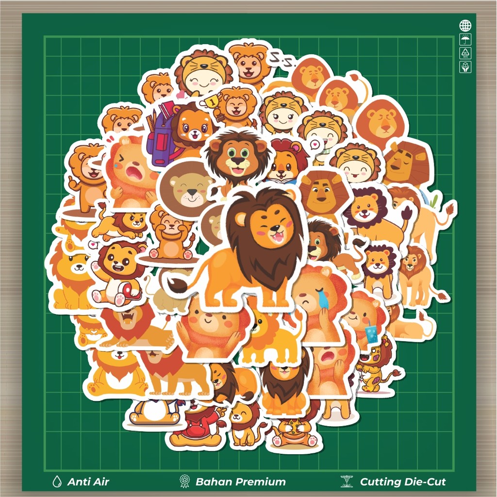 

HOT 50 PCS STIKER Sticker Hewan Singa Stiker Fashion Cars Decal Dingin Kartu Album Custom Vinyl Anti Air- Sticker Aesthetic Buku Journal Koper Casing HP Tablet Laptop Helm Motor Botol Minum