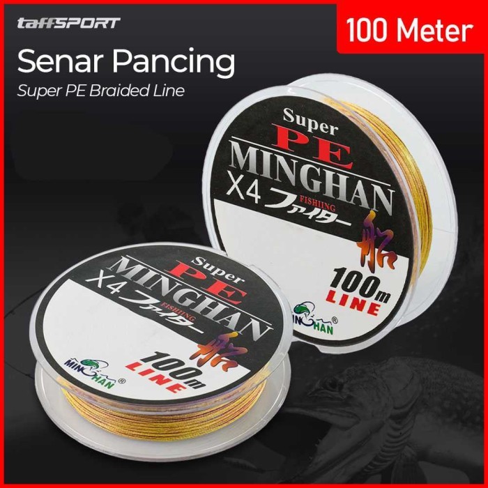 Senar Pancing Super PE Braided Line 100M - Tali Pancing Kuat TAFF | Benang Pancing Super Tarik untuk