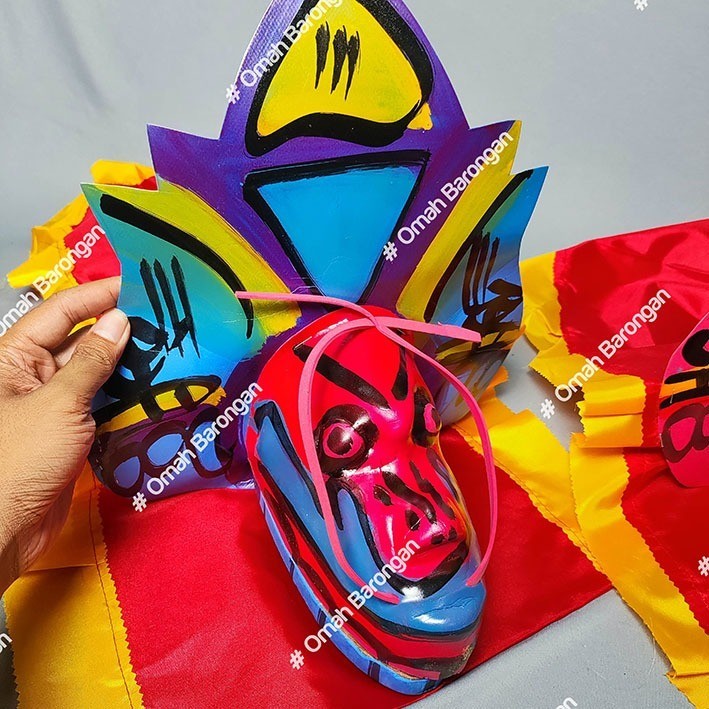 ___(( Barongan Anak Mainan Caplokan Spon Ukuran Kecil Motif Kayu Devil ))___