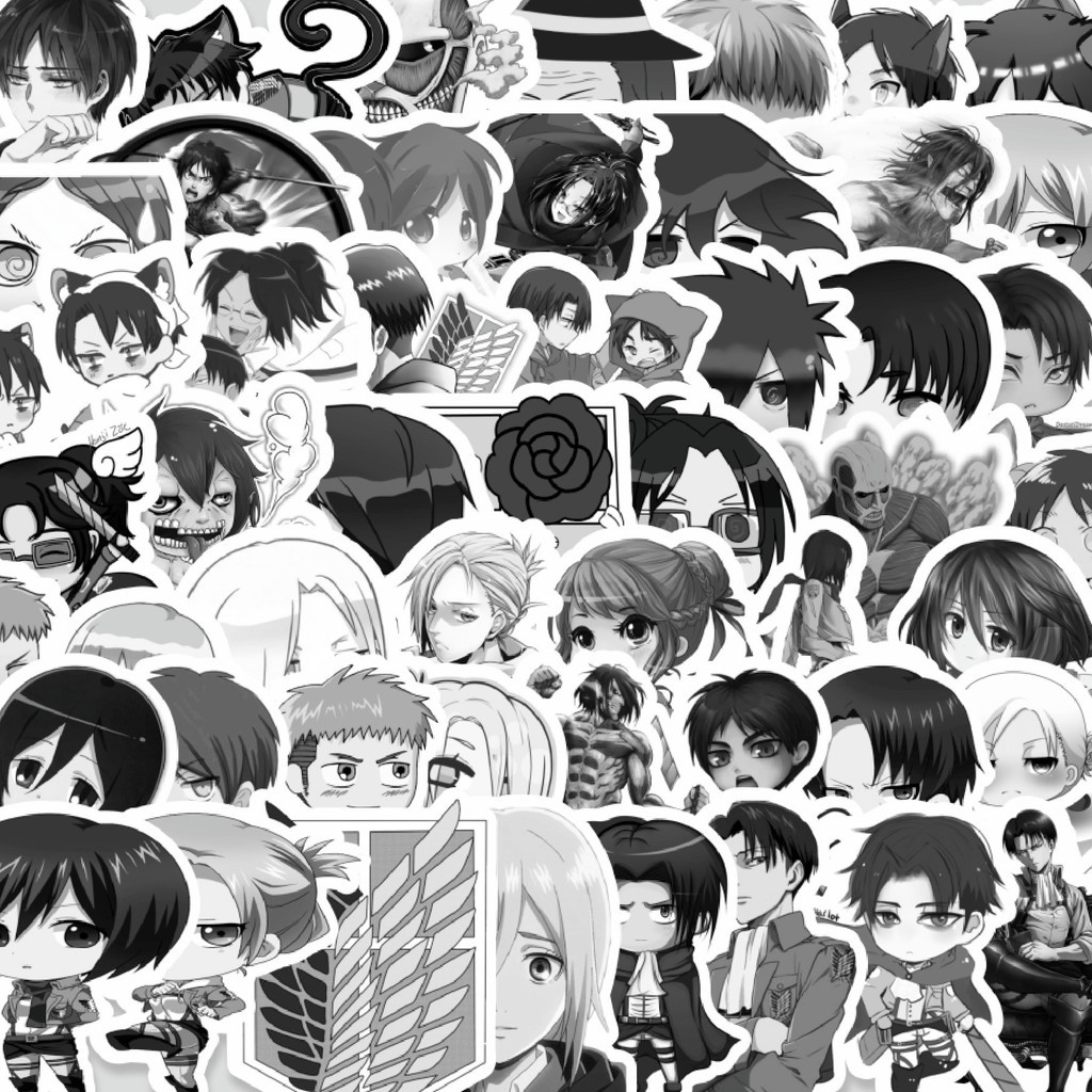 

Stiker Cutting Pack Stiker Anime Attack on Titan (Shingeki no Kyojin) Isi 100Pcs Series Aesthetic Lucu Keren Untuk Koper Bahan Vynil