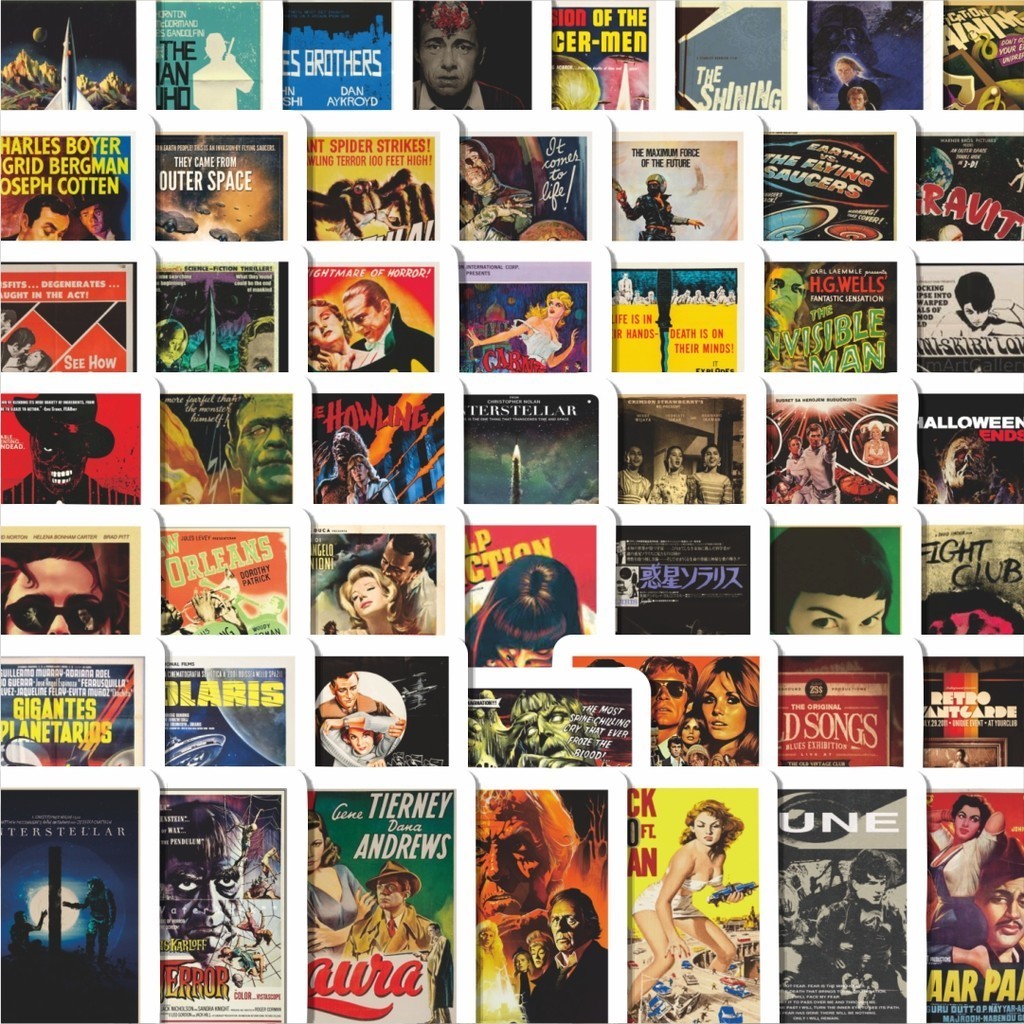 

Stiker Cutting Pack Stiker Film Retro Vintage Klasik Isi 100Pcs Series Aesthetic Lucu Keren Untuk Koper Bahan Vynil