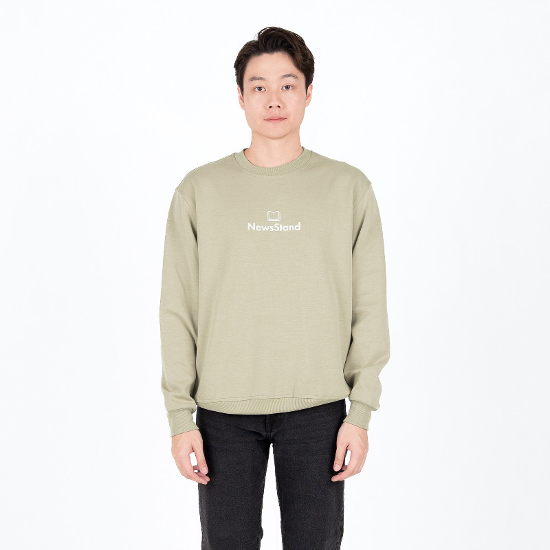 Lascada Atasan Pria Crewneck Character Sweatshirt  Coklat Susu M70214/317/290