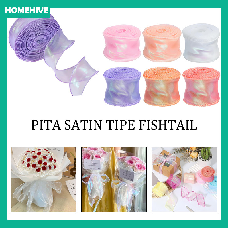

Fishtail Wave Gelombang / 9.14mX4cm Meter Pita Hologram / Pita Kado Buket Flower Wrapping