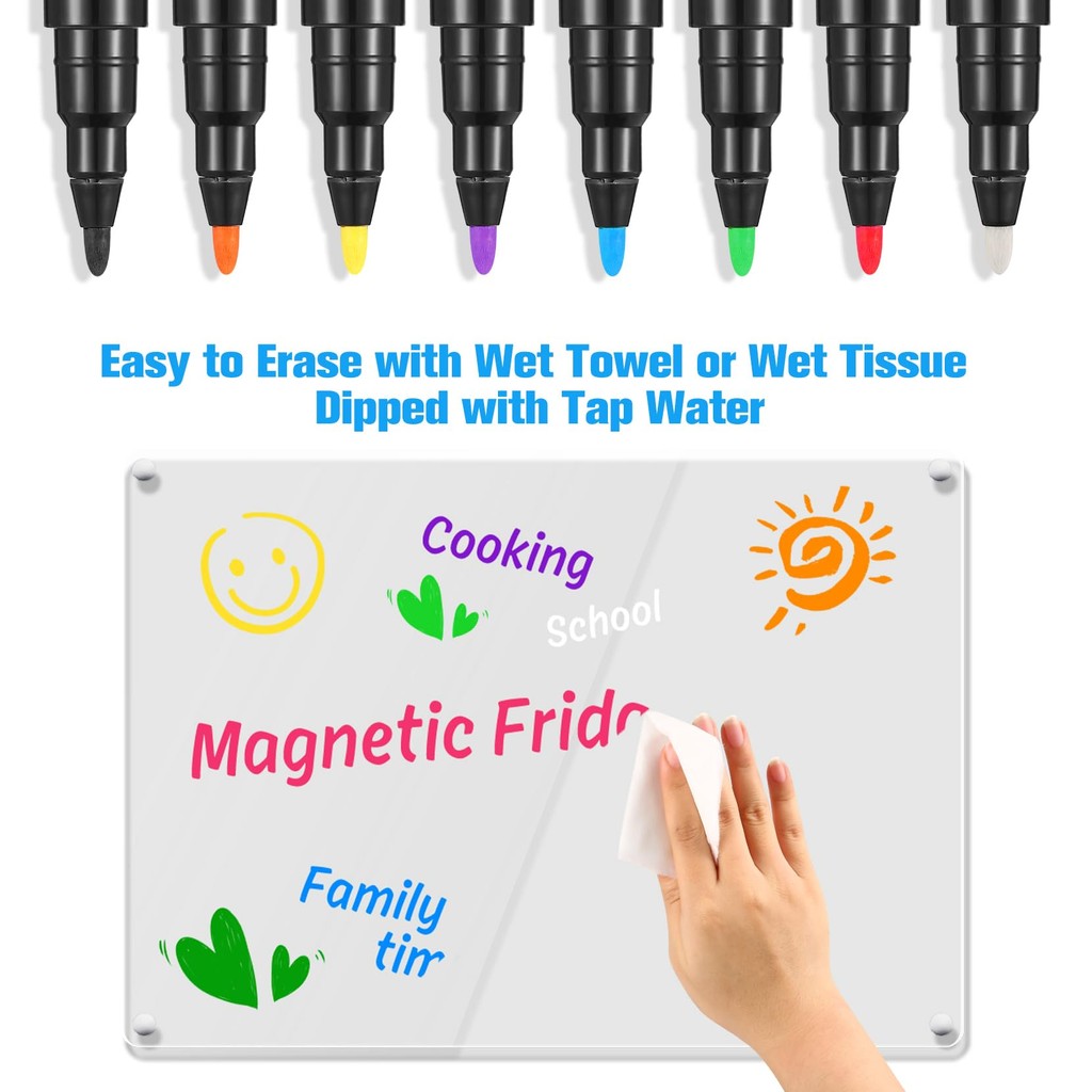 

8Pcs/set Magnetic Liquid Chalk Window Mirror Whiteboard Markers Children's Drawing Non-dust Pen Acrylic Calendar Markers