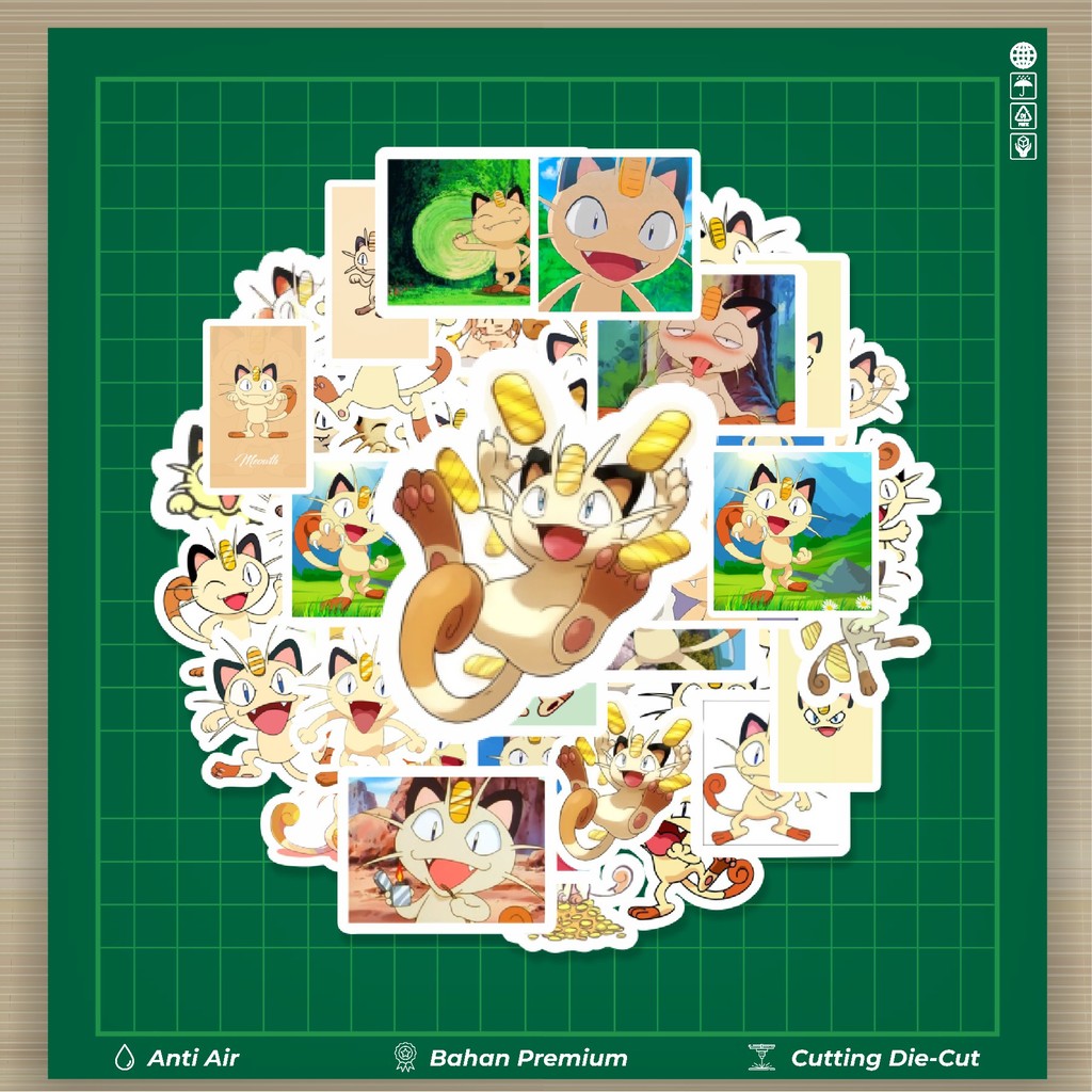 

HOT 50 PCS STIKER Stiker Kartun Pokemon Meowth Stiker Fashion Cars Decal Dingin Kartu Album Custom Vinyl Anti Air- Sticker Aesthetic Buku Journal Koper Casing HP Tablet Laptop Helm Motor Botol Minum