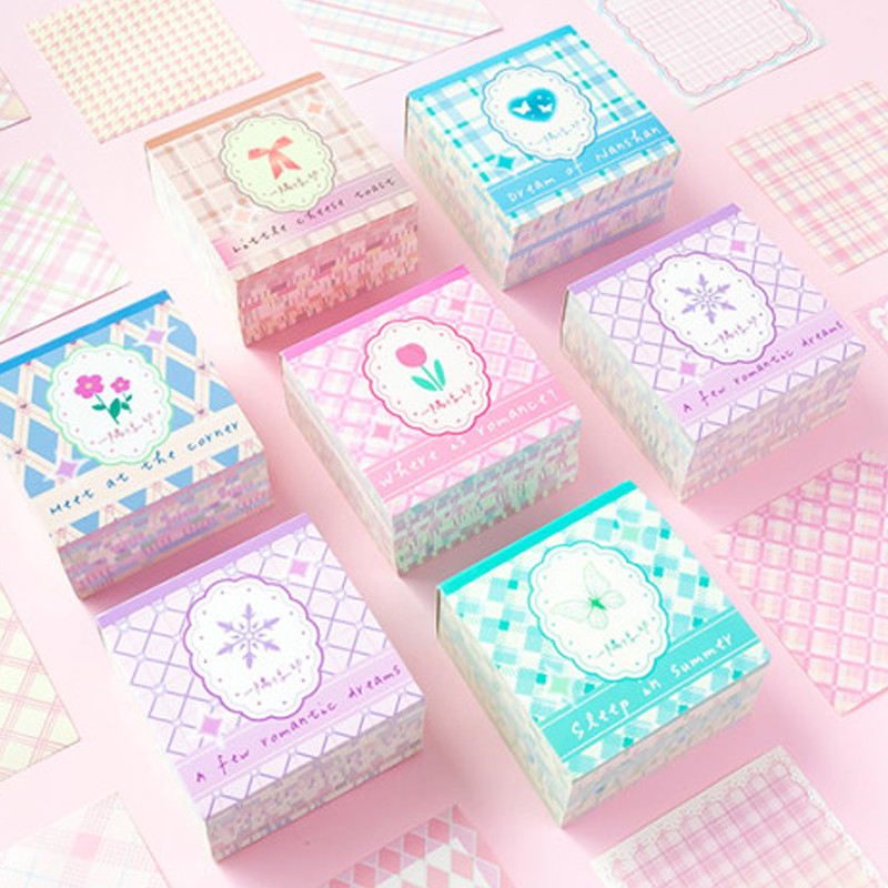 

Mini 400sheets/book Sticky Note Multi-Shape Grid Muted Tones Sticky Notes Handbook DIY Scrapbook Decoration Office Index Sticky
