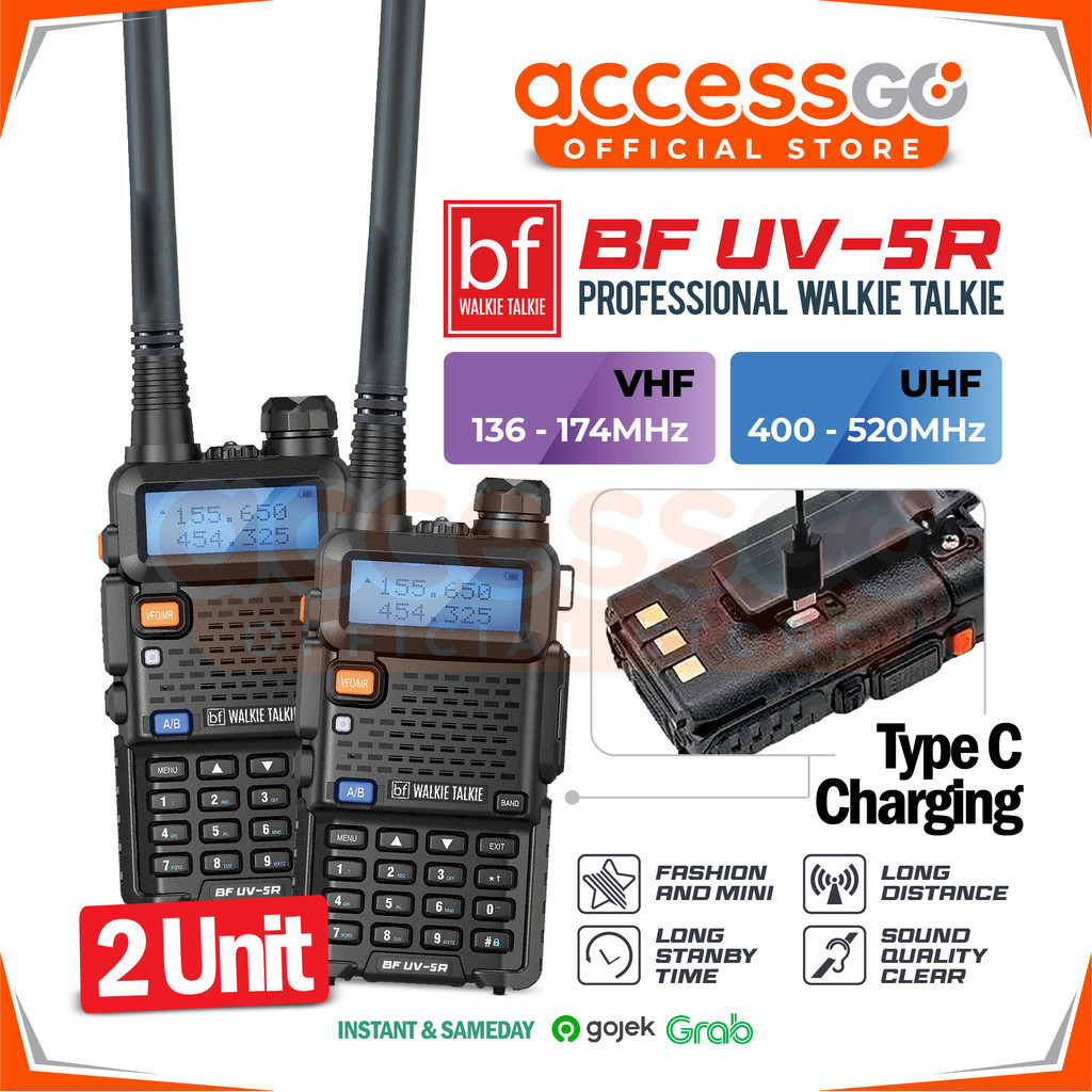 New Walkie Talkie Handy Talkie HT UV-5R Radio Komunikasi Jarak Jauh Komunikasi SUARA JERNIHPremium