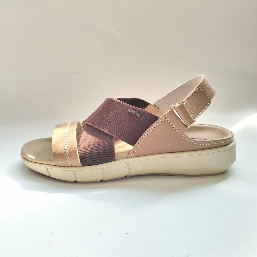 ANNETA NU 601 SANDAL CASUAL WANITA WARNA MOKA SIZE 37-40